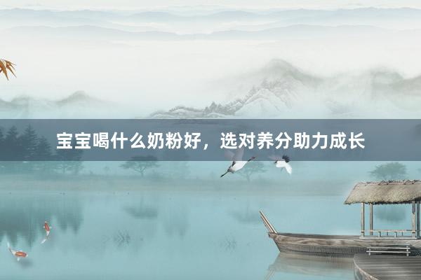 宝宝喝什么奶粉好，选对养分助力成长